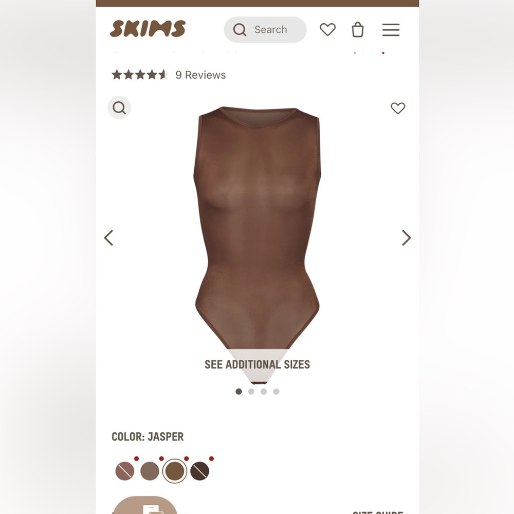 NWT SKIMS Glissenette Crew Neck Bodysuit Jasper Medium